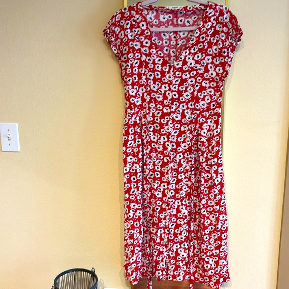 Red floral dress